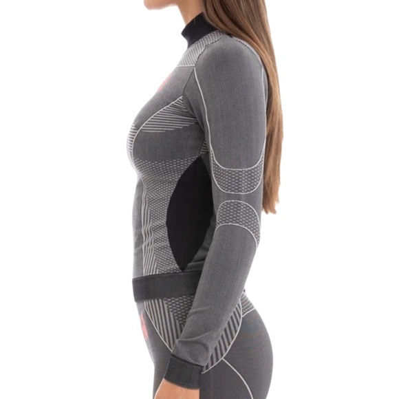 Kappa Jaworzno Fitted Long Sleeve Top Gray Base Layer Training Pullover NEW - Picture 4 of 16